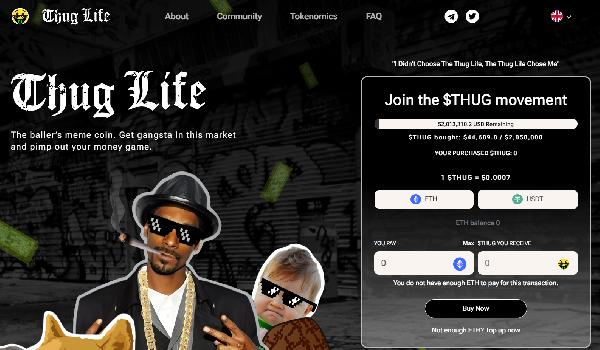 Next Meme Coin to Explode? Thug Life Token $2 Million Presale Expected to Sell Out Fast
