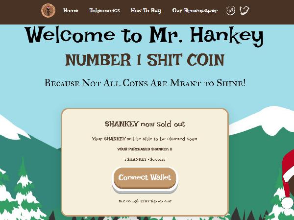 2023’s Hottest Shitcoin Presale Mr Hankey Coin Raises Whopping $500K to Sell Out in Under 10 Hours, Setting Up Explosive DEX Launch