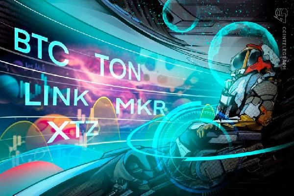 Bitcoin range trades as volatility subsides, will TON, LINK, MKR and XTZ follow?
